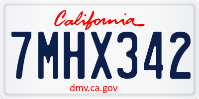 CA license plate 7MHX342