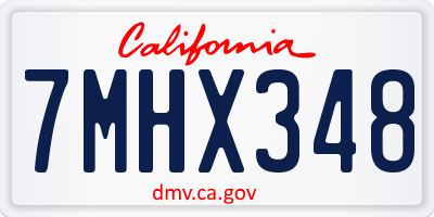 CA license plate 7MHX348