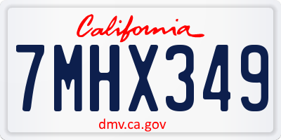 CA license plate 7MHX349