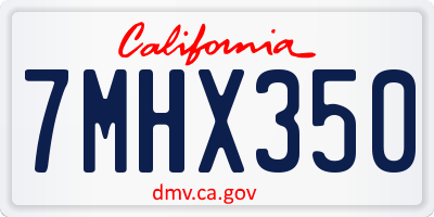 CA license plate 7MHX350