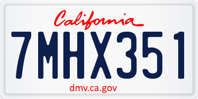 CA license plate 7MHX351