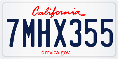 CA license plate 7MHX355