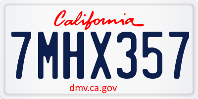CA license plate 7MHX357