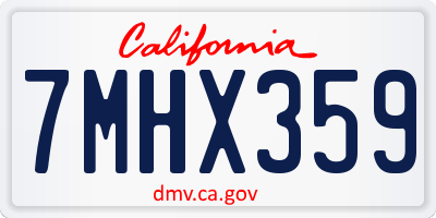 CA license plate 7MHX359