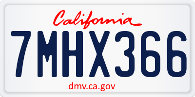 CA license plate 7MHX366
