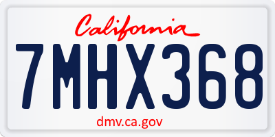 CA license plate 7MHX368