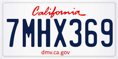 CA license plate 7MHX369