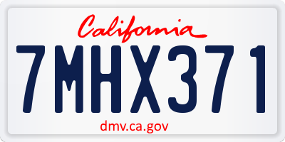 CA license plate 7MHX371