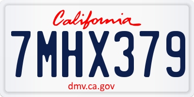 CA license plate 7MHX379