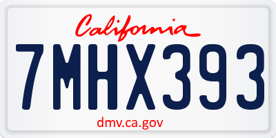 CA license plate 7MHX393