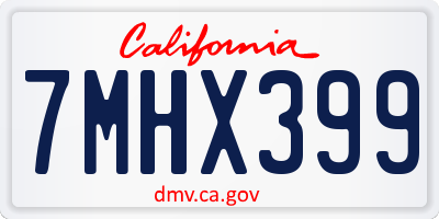 CA license plate 7MHX399