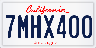 CA license plate 7MHX400