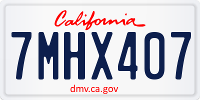 CA license plate 7MHX407