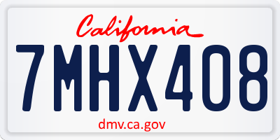 CA license plate 7MHX408