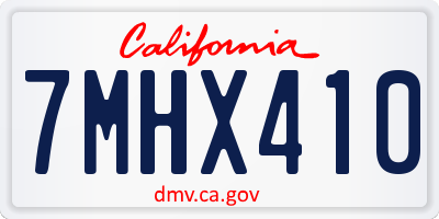 CA license plate 7MHX410