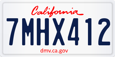 CA license plate 7MHX412