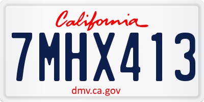 CA license plate 7MHX413