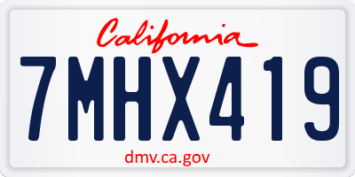 CA license plate 7MHX419