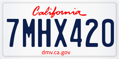 CA license plate 7MHX420