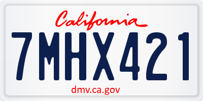 CA license plate 7MHX421