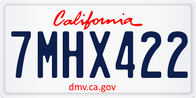 CA license plate 7MHX422