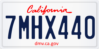 CA license plate 7MHX440