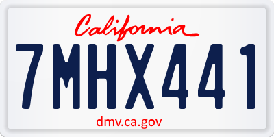 CA license plate 7MHX441