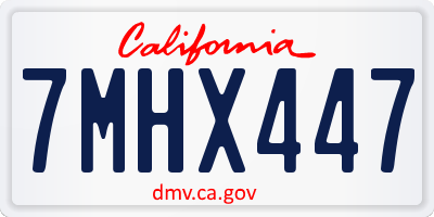 CA license plate 7MHX447