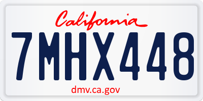CA license plate 7MHX448