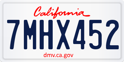 CA license plate 7MHX452