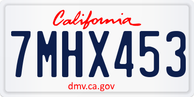 CA license plate 7MHX453