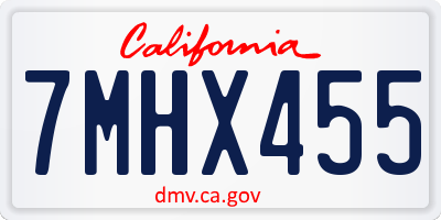 CA license plate 7MHX455