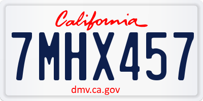 CA license plate 7MHX457