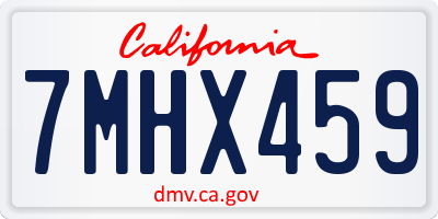 CA license plate 7MHX459