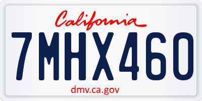 CA license plate 7MHX460