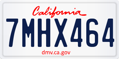 CA license plate 7MHX464