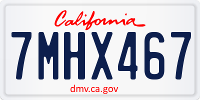 CA license plate 7MHX467