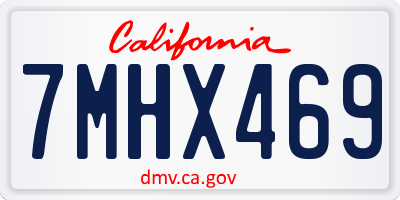 CA license plate 7MHX469