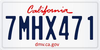 CA license plate 7MHX471