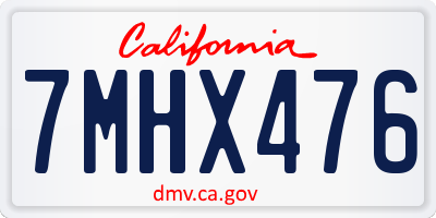 CA license plate 7MHX476