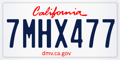 CA license plate 7MHX477