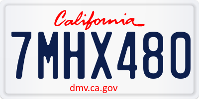 CA license plate 7MHX480