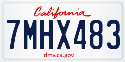 CA license plate 7MHX483