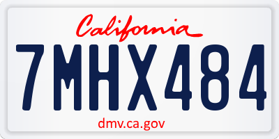 CA license plate 7MHX484