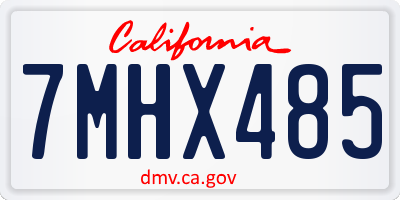 CA license plate 7MHX485