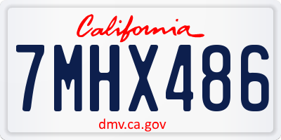 CA license plate 7MHX486