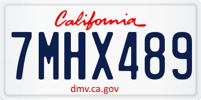 CA license plate 7MHX489