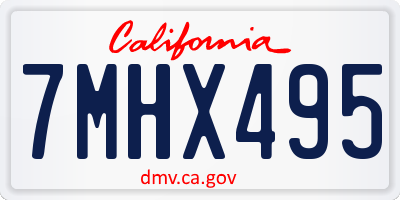 CA license plate 7MHX495
