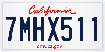 CA license plate 7MHX511