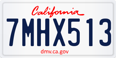CA license plate 7MHX513